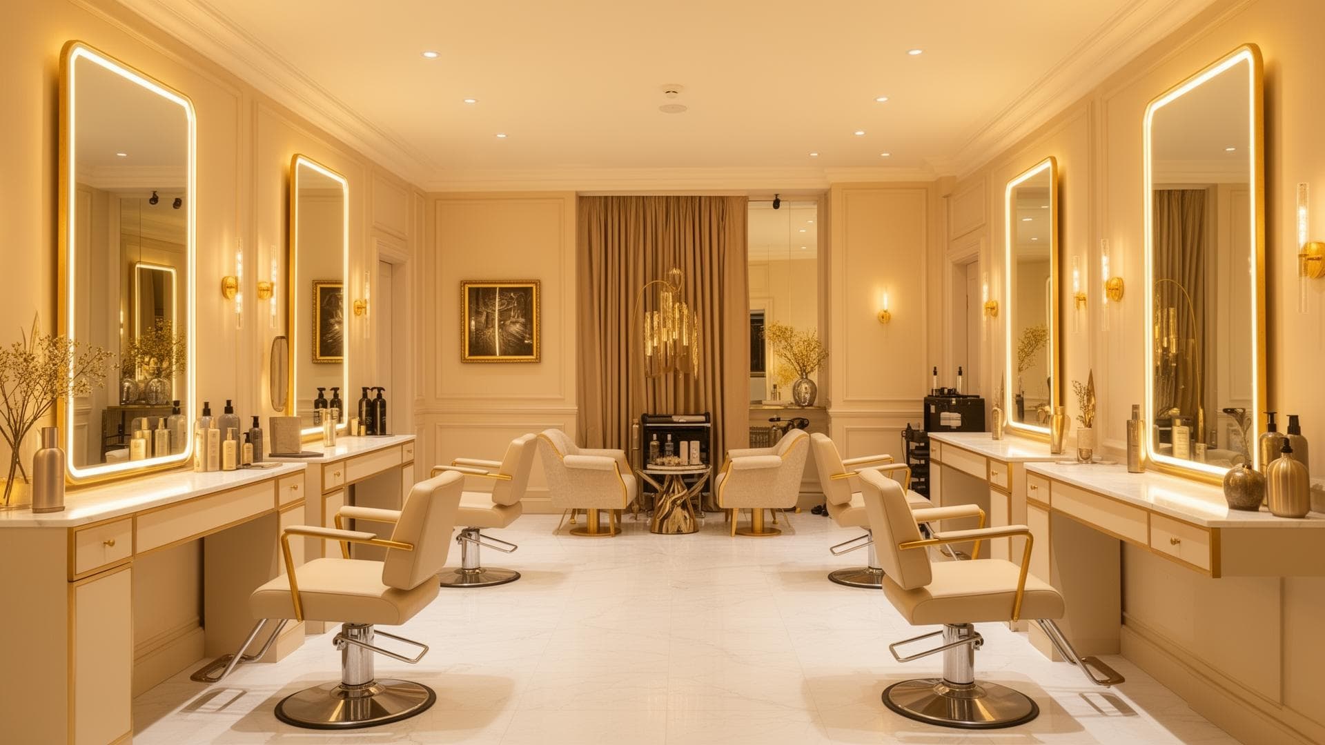 Inside a salon